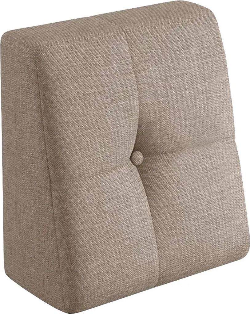 A single beige cushion is shown against a white background.