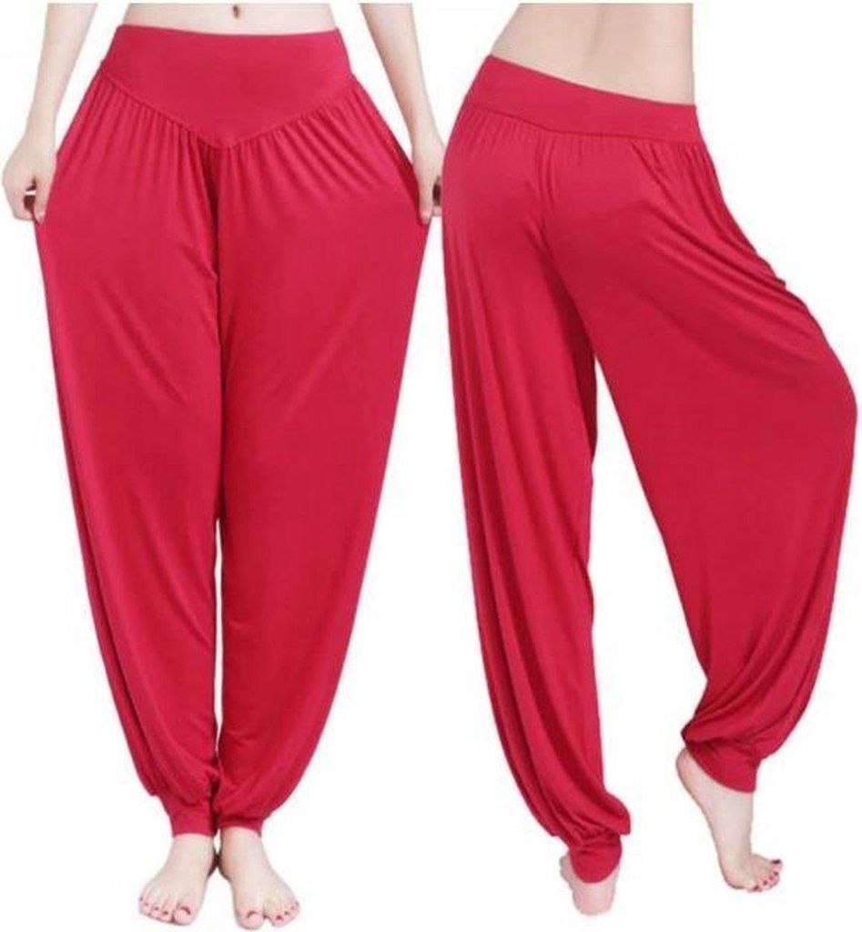 Jumadas arabische Haremshose – Rot – XL – Bauchtanz-weite, luftige Hose – Strandhose