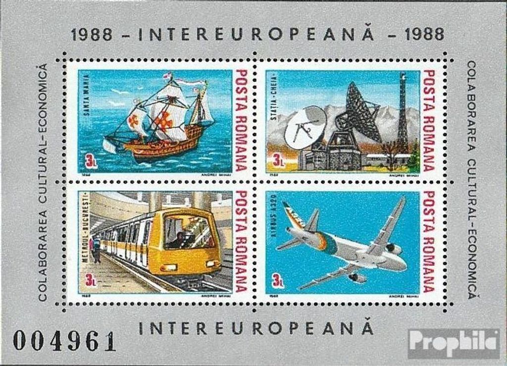 Briefmarken Rumänien 1988 Mi Block240 (kompl.Ausg.) postfrisch INTEREUROPA