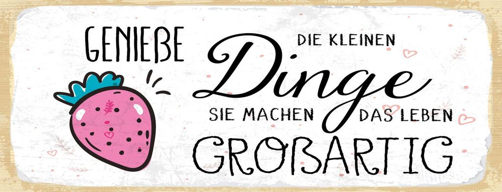 vianmo Blechschild 10x27 cm Genieße die kleinen Dinge sie machen