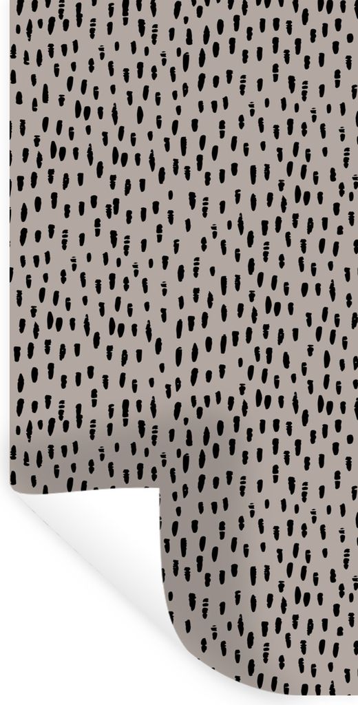 MuchoWow Wandtattoo Wandsticker Wandaufkleber Polka dots - Braun - Schwarz 60x120 cm Selbstklebend und Repositionierbar - Selbstklebend - Fototap...