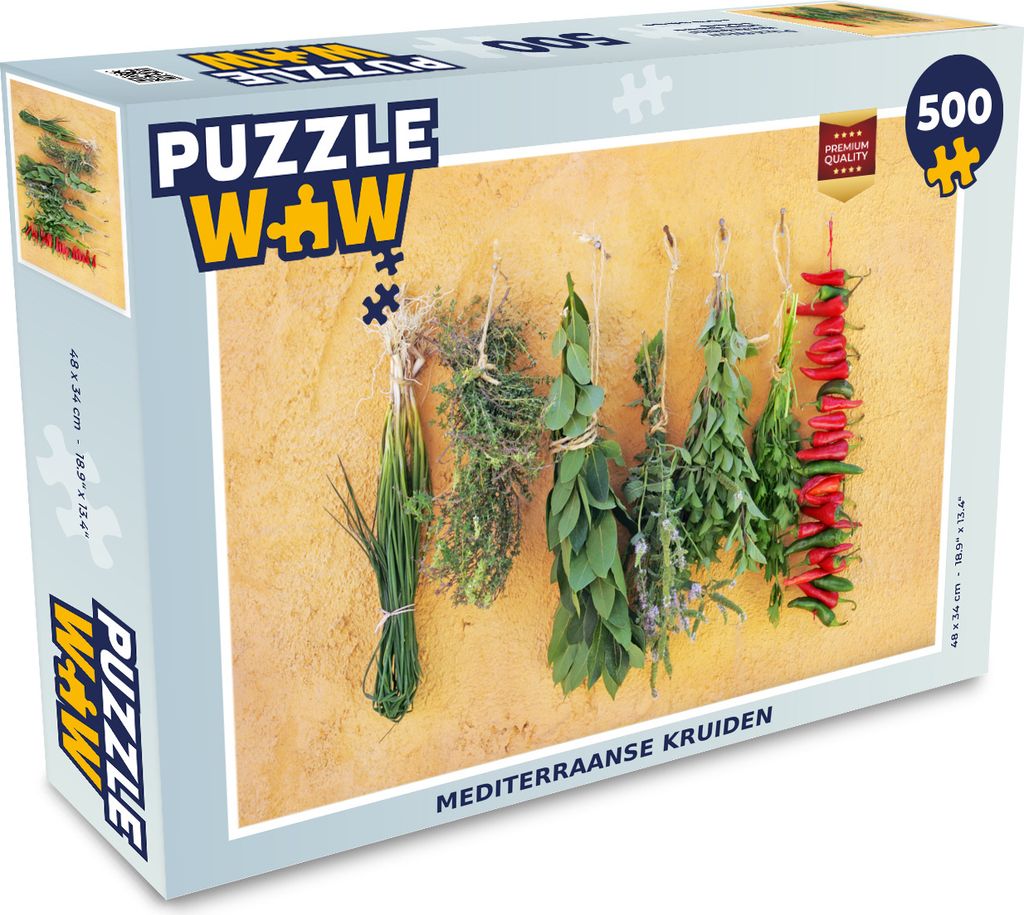MuchoWow Puzzle 500 Teile Mediterrane Kräuter - 500 Teile - Kinder - Selberbauen - Puzzlespiele