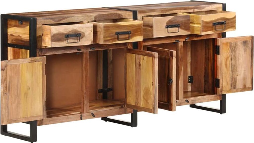 vidaXL Sideboard 172x35x80 cm Massivholz Akazie Honigfarben