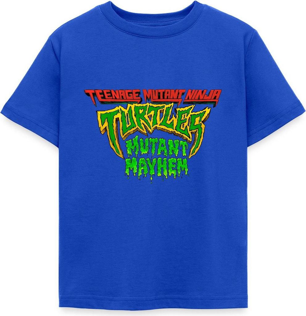 Spreadshirt TMNT Mutant Mayhem Logo Kinder T-Shirt, 122/128 (7-8 Jahre), Royalblau