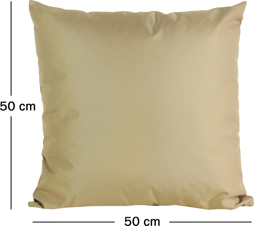JACK 1x 50x50cm Outdoor Kissenhülle Bezug Lounge Garten Einfarbig, Farbe:Taupe