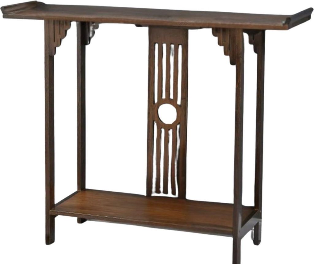 Konsole Fioren – Chinesischer Konsolentisch – Wandtisch mit Schubladen – Weiß Marmoroptik mit Gold – Flurtisch – Beistelltische – 82 cm
