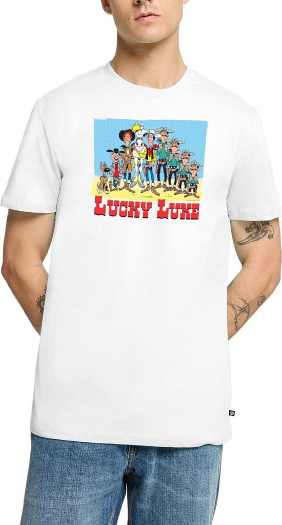 Spreadshirt Lucky Luke Charaktere Männer Premium T-Shirt, XXL, Weiß