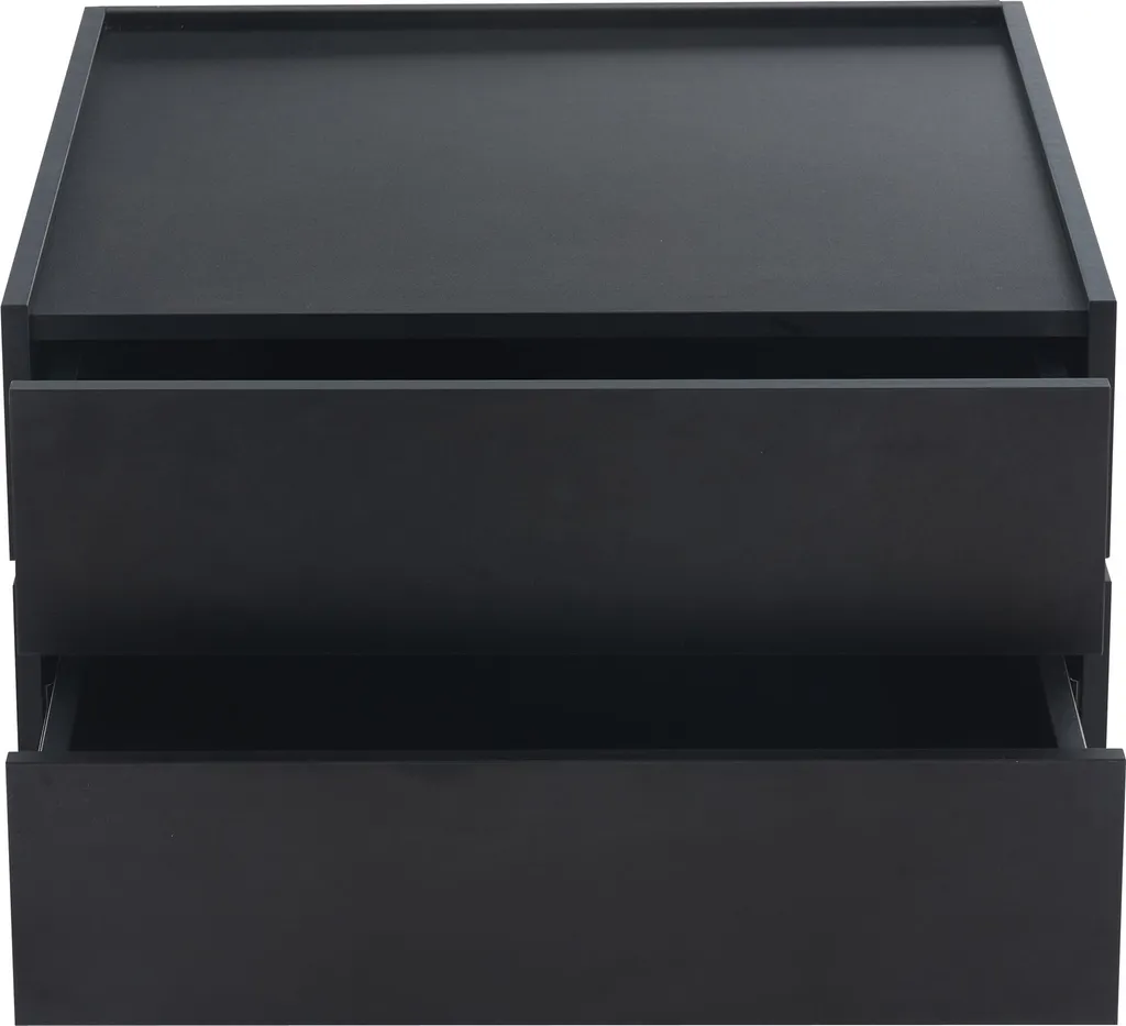 Table basse noire gain de place : plateau pivotant et rangement intégré - 10