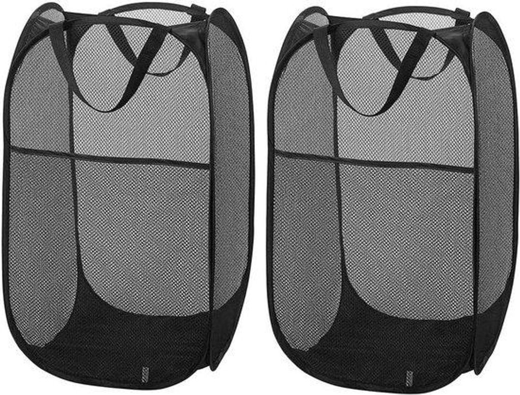 Faltbare Wäschekorb Organizer schwarz 35x35x61cm