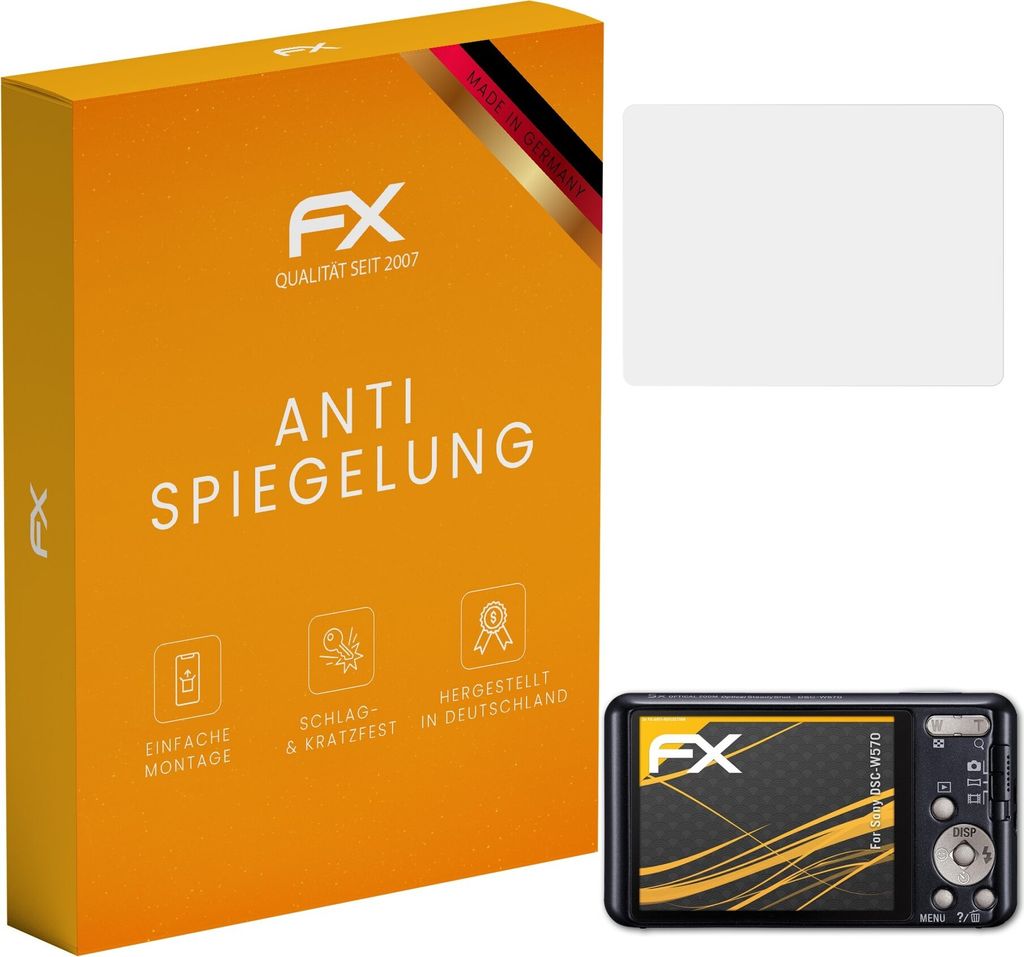 atFoliX FX-Antireflex 3x Schutzfolie kompatibel mit Sony DSC-W570 Displayfolie
