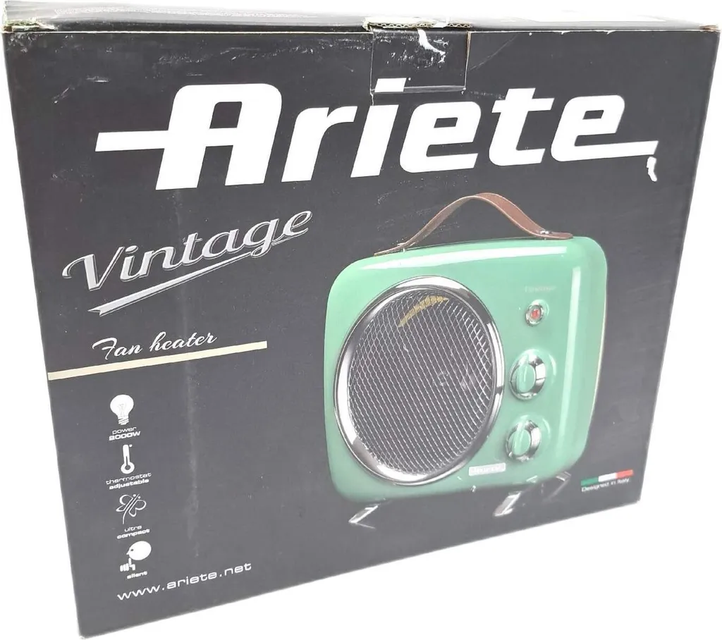 Radiateur Soufflant Vintage Ariete 808 Vert avec Thermostat et Mode Froid