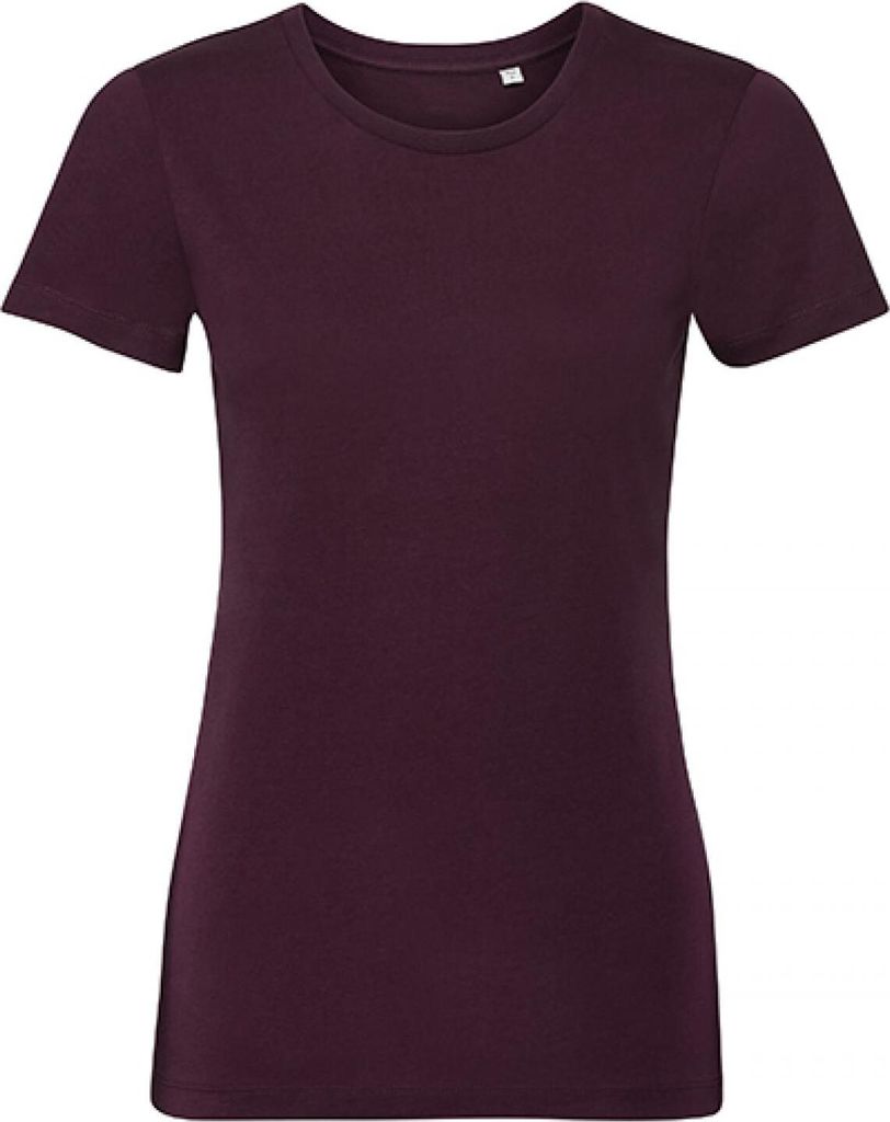 Russell R-108F-0 | Damen Authentic Tee Pure Organic, Single Jersey - Farbe: Burgundy - Größe: L