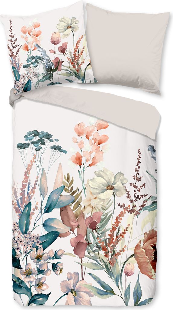 VERTBAUDET Giverny Baby Bettbezug Wendbar | Bunt Blumen & Gestreift | 80x120 Cm Baumwolle | Kinderzimmer Dekoration