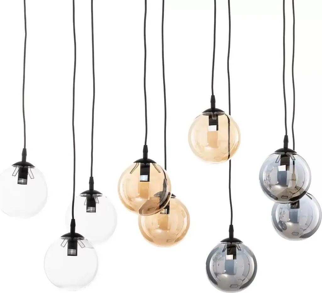 Suspension Plafonnier Multi-bras Cosmo 9 Noir et Or pour Salon - 8