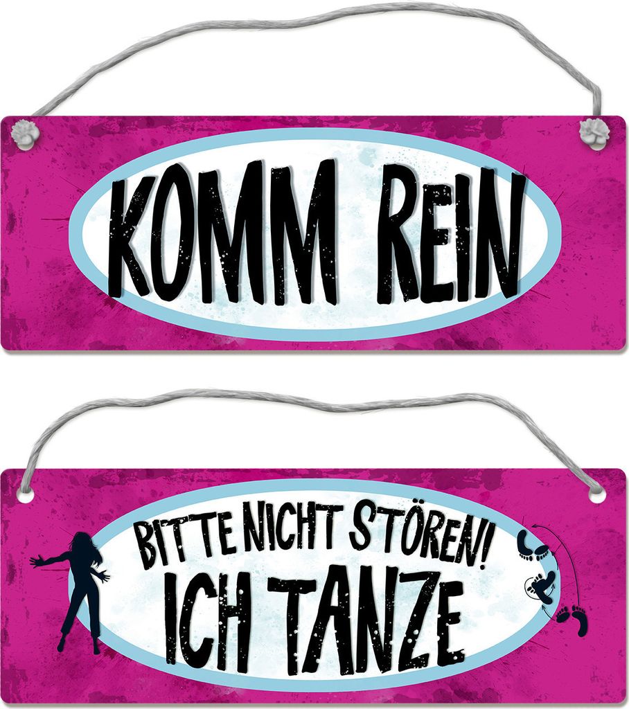 Bitte nicht stören - ich tanze Wendeschild mit Kordel Schild Türschild Dangler