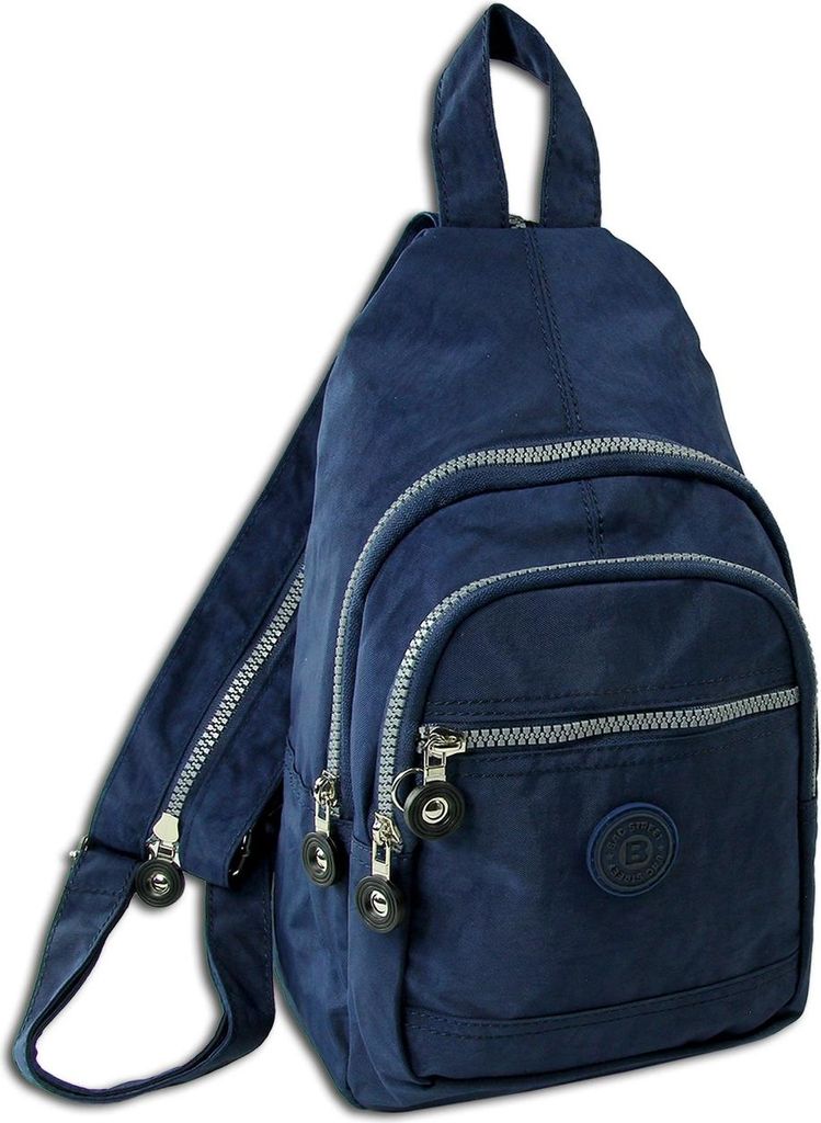 Bag Street Rucksack Crinkle Nylon navy trendiger Damen Cityrucksack ORJ200B