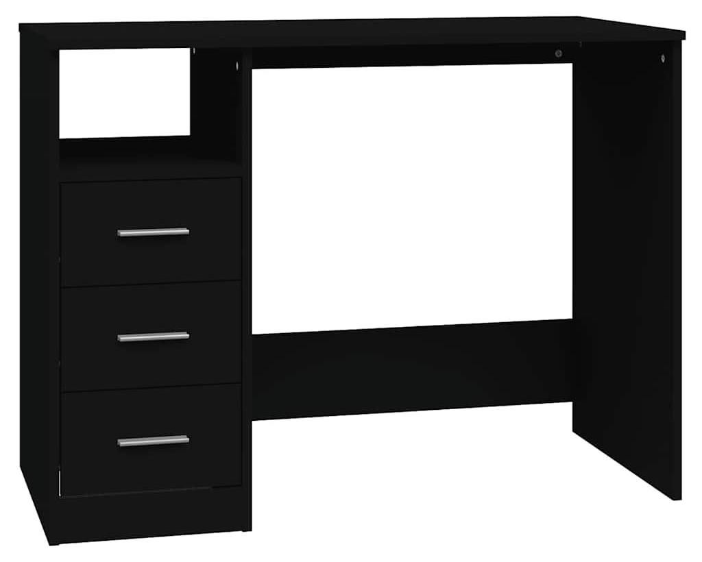 vidaXL Písací stôl so zásuvkami čierny 102x50x76 cm z Obrázok produktu 