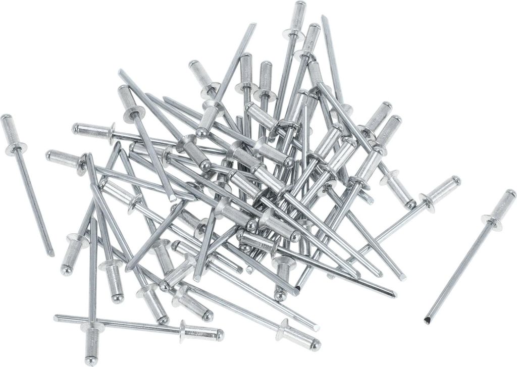 50 Stück Offene Enden Großkopf Blindnieten 3mm Greifdurchmesser 8mm Greiflänge 6mm Flanschdurchmesser Silberfarbenes Eisen Aluminium
