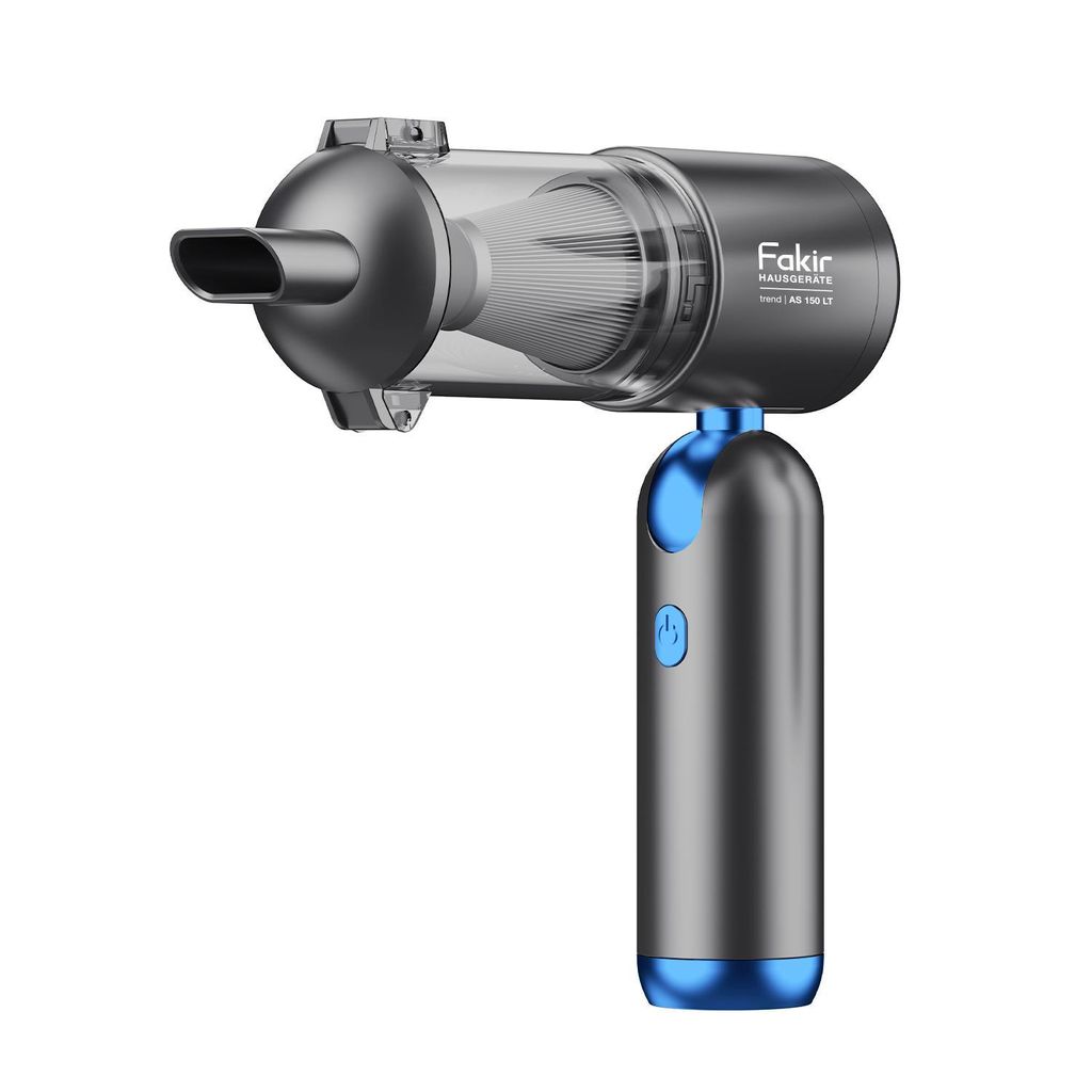 A handheld vacuum cleaner is shown against a white background.