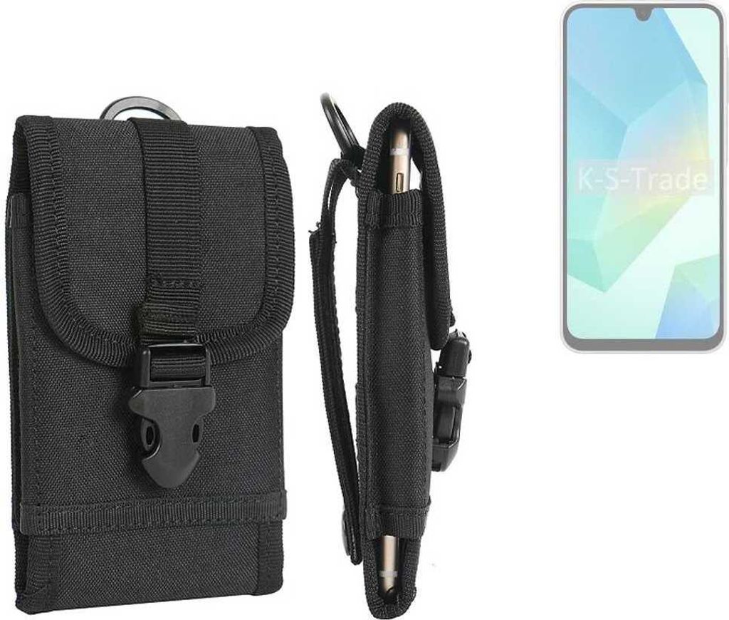 K-S-Trade Holster Handy Hülle kompatibel mit Samsung Galaxy A16 5G Holster Handytasche Gürtel Tasche Schutz Hülle Robust Outdoor schwarz