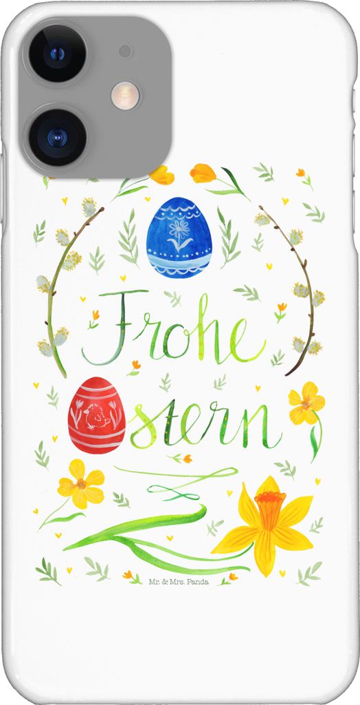 Mr. & Mrs. Panda Iphone 11 Handyhülle Ostern Frohe Ostern - Weiß - Geschenk, Pro, Cover, Bemalte Ostereier, Osterei, Handy Schutzhülle, Ostergr...