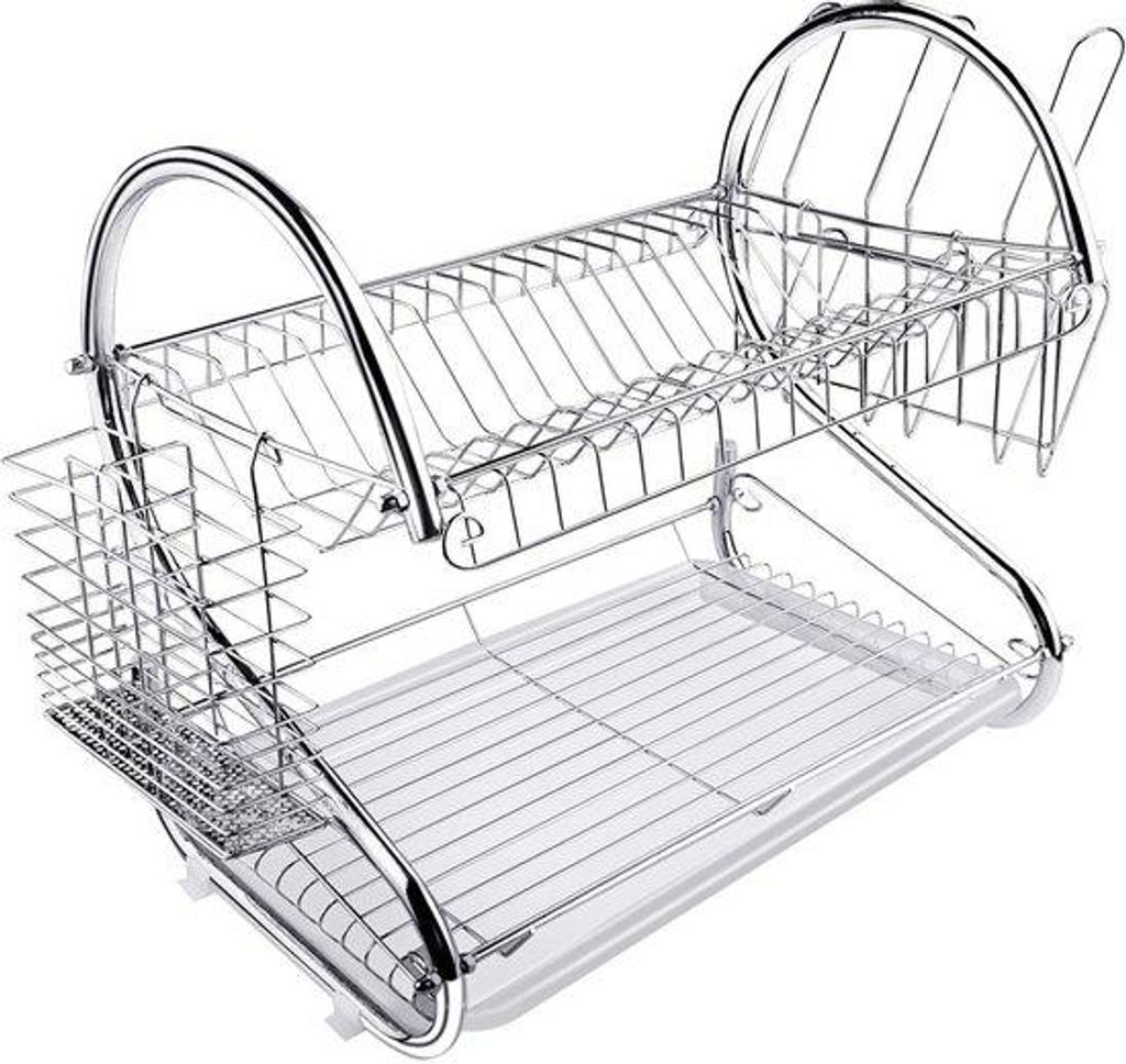 Unyqoos® Suszarka do naczyń dwupiętrowa z wyjmowaną miską o Zdjęcie produktu 