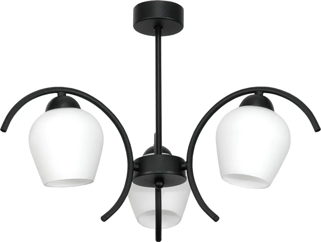 Lampada Dani 15-322 in Vetro Soffiato Bianco e Nero - Design Made in Italy