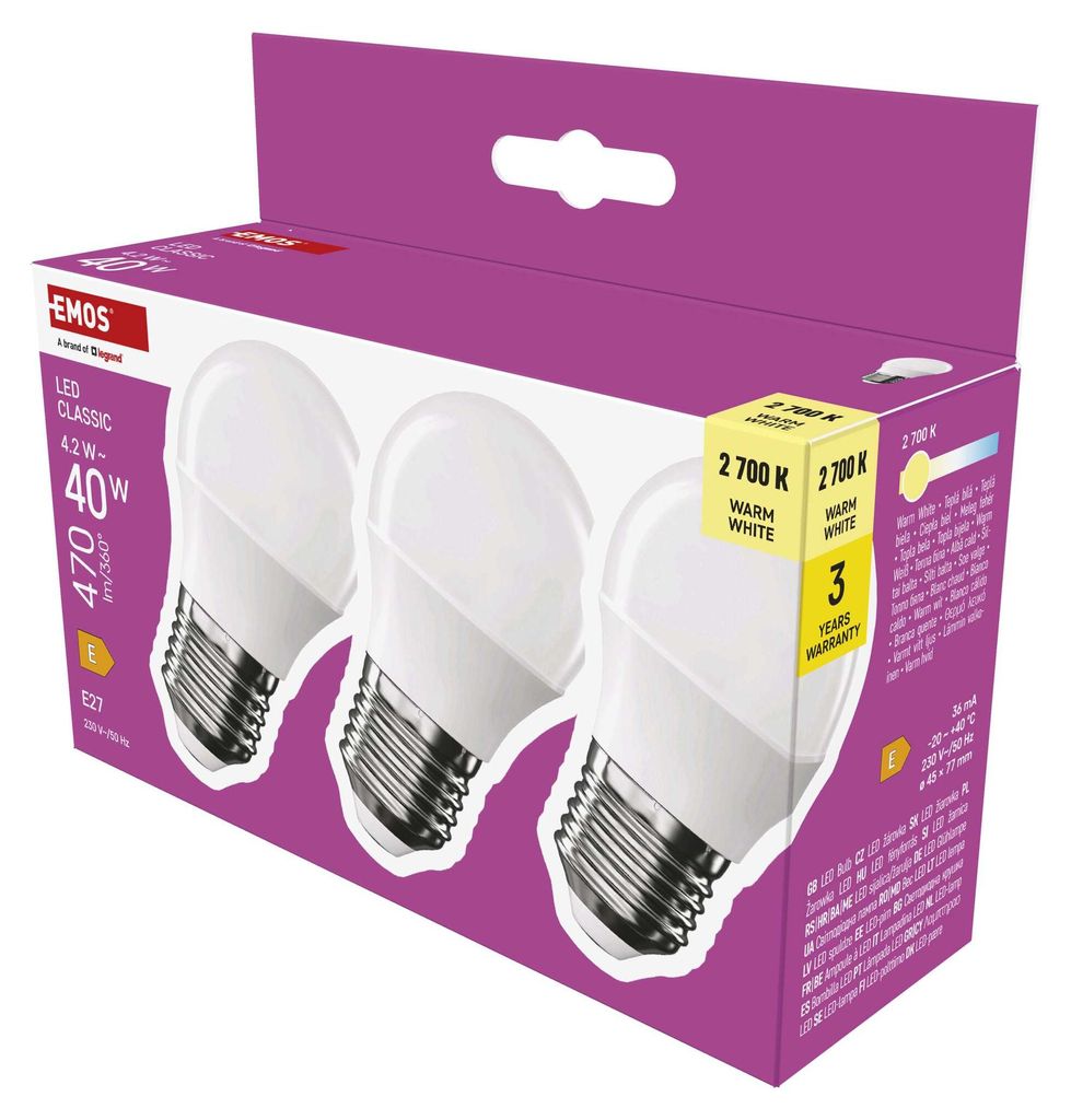 LED Lampe Classic Mini Globe / E27 / 4,2 W (40 W) / 470 lm / Warmweiß
