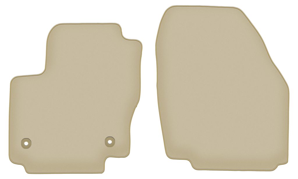 Velours-Fußmatten Vorne PREMIUM beige passend für Ford Mondeo MK4 (2012-2014, Liftback, Limousine, Kombi) – mit Befestigungen – passgenau