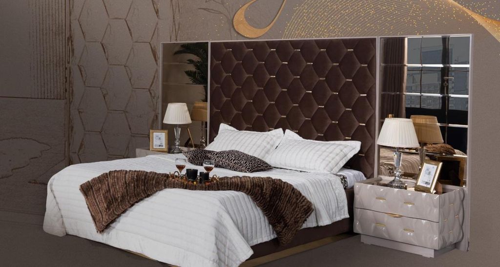 Schlafzimmer Bett Nachttisch Betten Doppel Holz Bettgestell Neu Luxus Set 3tlg.