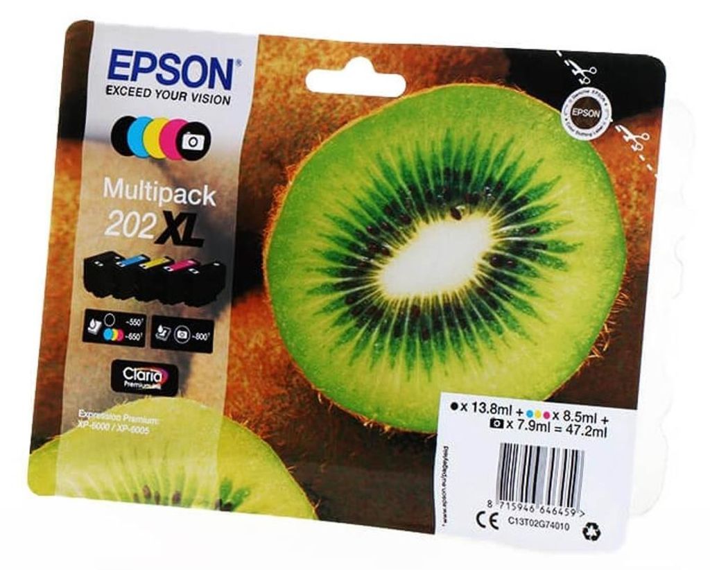 Epson Kiwi Multipack 5-colours 202XL Claria Premium Ink, Produktbild 
