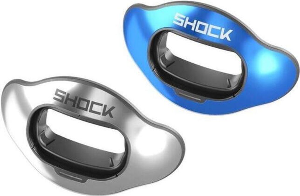 Shock Doctor 2 Pack Shields Color SLV Chrome / Blue C American Football Artikel