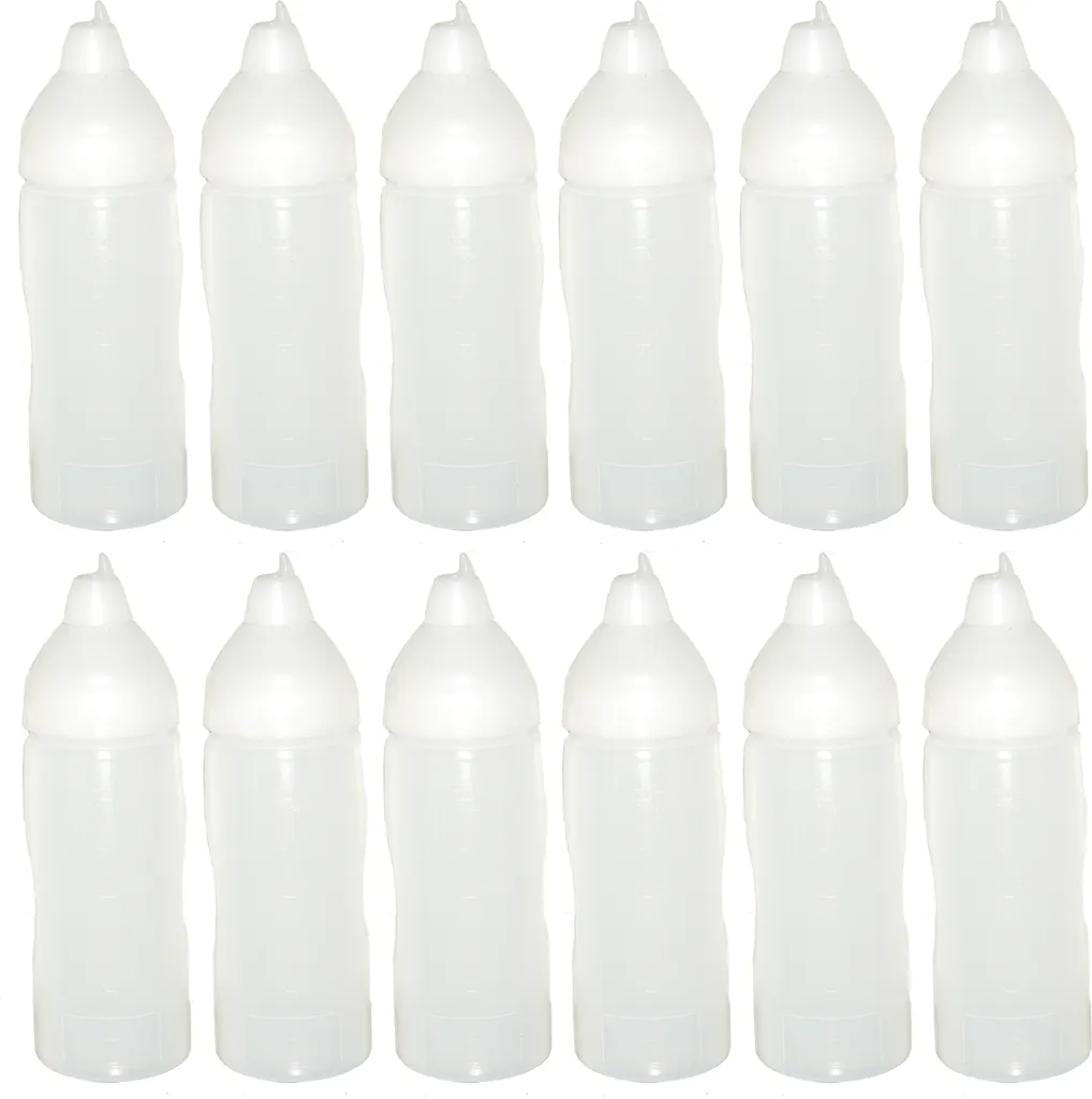 Bouteilles de Ketchup Souples 350 ml Translucides avec Valve Propre
