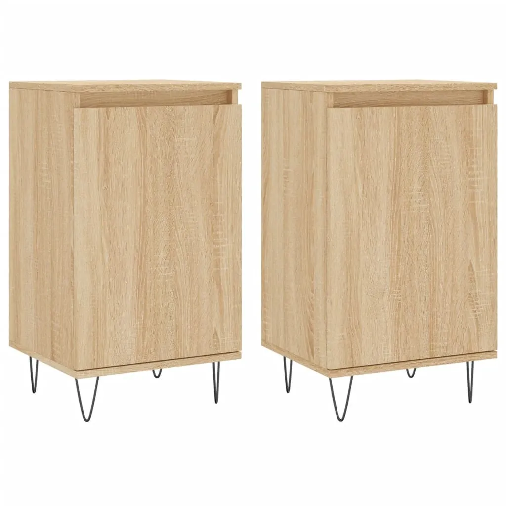 2 Credenze Rovere Sonoma 40x35x70 cm | Organizer Casa Legno Robusto