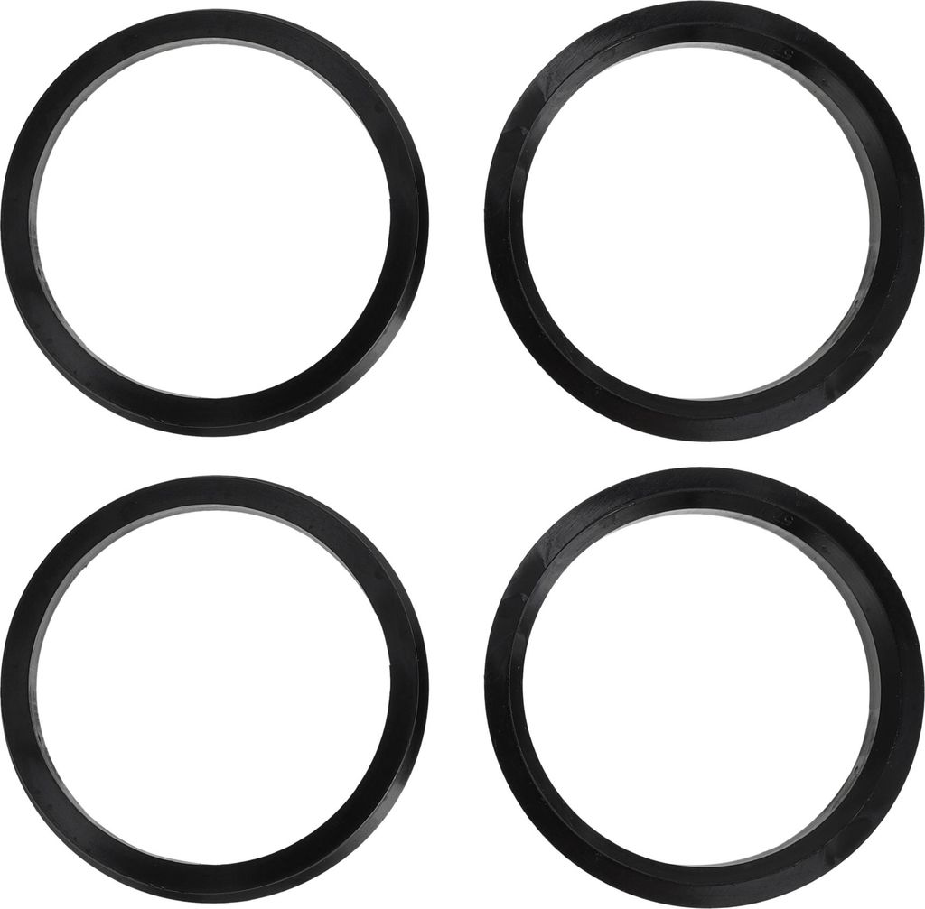 Hub Zentrierungsringe, 57,1 mm ID 66,45 mm OD Auto Radnabenringe ABS Kunststoff Schwarz, 4 Stück