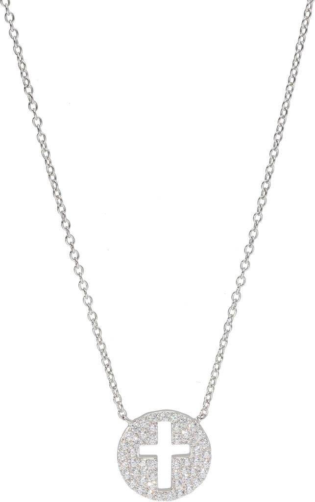 Collier Smart Jewel Mittelteil rund mit Zirkonia, Silber Produktbild 