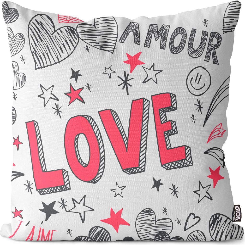 VOID Love Liebe Schrift Kissenbezug Kissenhülle Sofakissen Kissen Deko Outdoor-Kissen Dekokissen