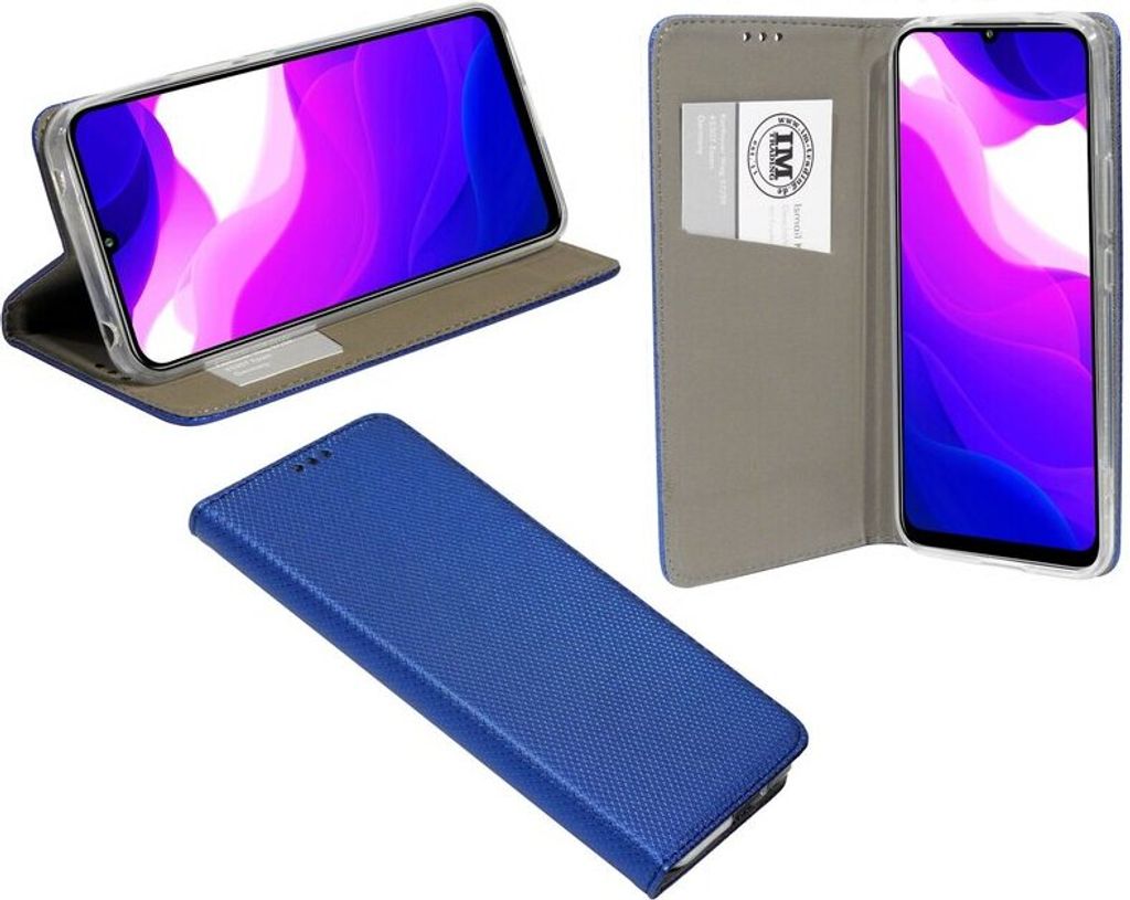 cofi1453 Buch Tasche "Smart" kompatibel mit Xiaomi Mi 10 Lite Handy Hülle Etui Brieftasche Schutzhülle mit Standfunktion, Kartenfach Blau