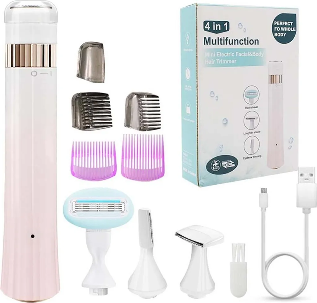 Épilateur 4-en-1 Doux Anti-Irritation Rose Dégradé - Fini les Coupures