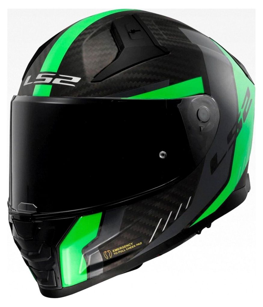 Motorradhelm VECTOR II CARBON GRID Matt Fluo Grün, M