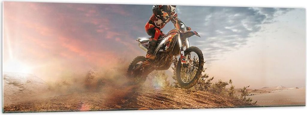 Bilder auf glas - Motor Reiten Helm - 160x50cm - Glasbilder - Wandbilder - Kunstdruck - zum Aufhängen bereit - Wanddekoration aus Glas - Glas Bild...