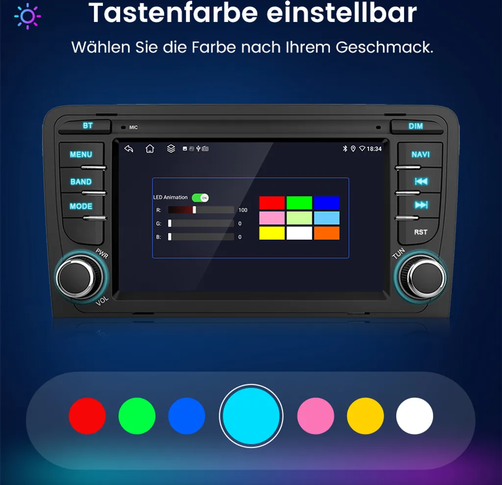 Autoradio Android 15 Per Audi A3 8P (2003-2013) | 9 Pollici 6G+128G, CarPlay/Android Auto Wireless, DSP, Camera LED, Microfono, WiFi Dual-band, Controllo Volante