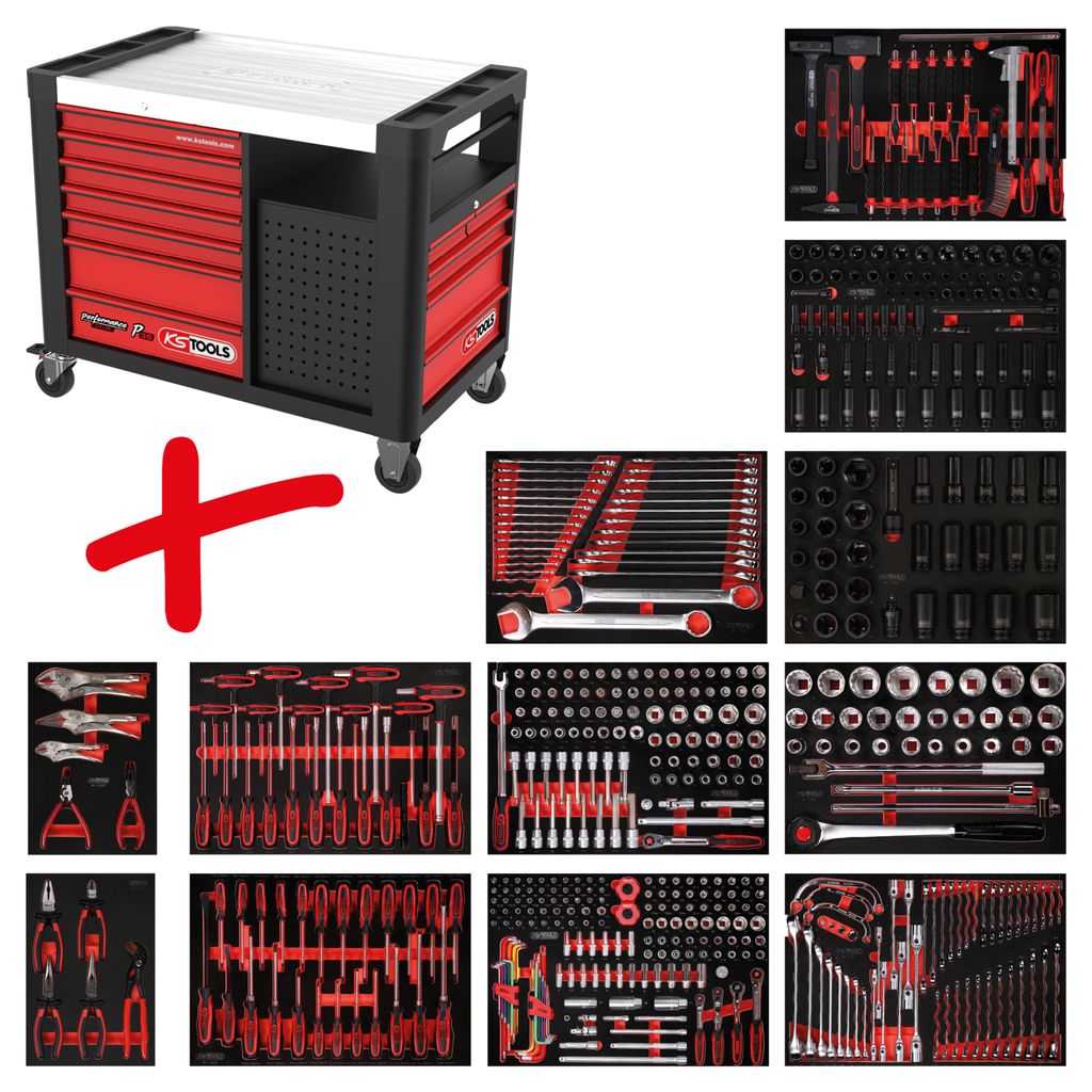 KS Tools Performanceplus Werkstattwagen-Satz P35 mit 549 Werkzeugen, 835.12549