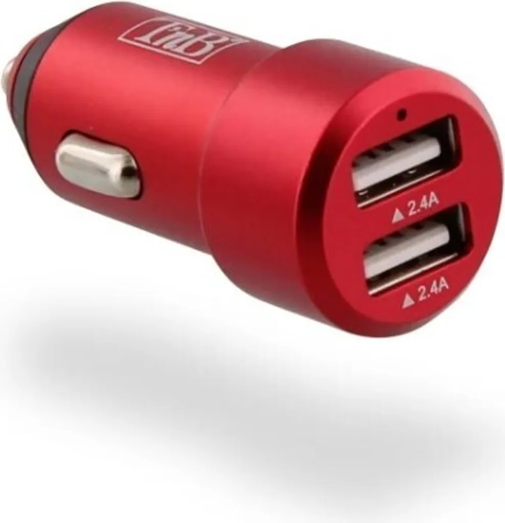 T'nB CAC48RD Caricatore Auto USB per Tutta la Famiglia - 4.8A Rosso