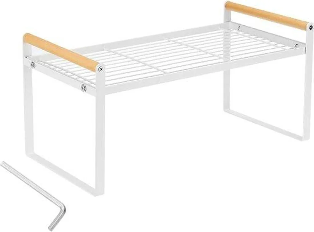 Organisateur de cuisine empilable et étagère de table bois et métal