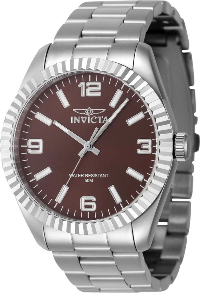 Invicta Specialty 47452 Herrenarmbanduhr - Quartz Uhrwerk - Edelstahl mit braunem Zifferblatt - 43 mm