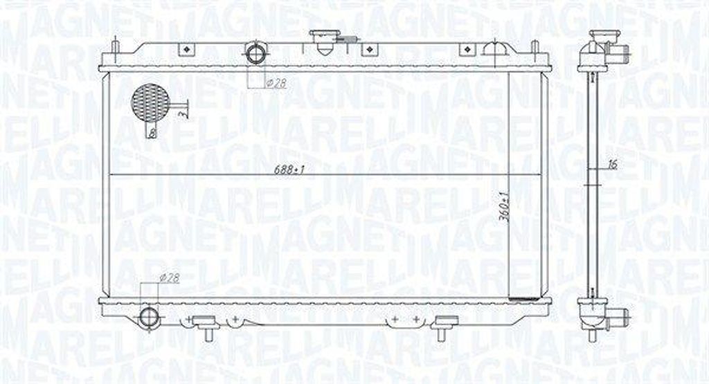 MAGNETI MARELLI 350213176200 Motorkühler OE 214104M407 kompatibel mit Primera, Almera