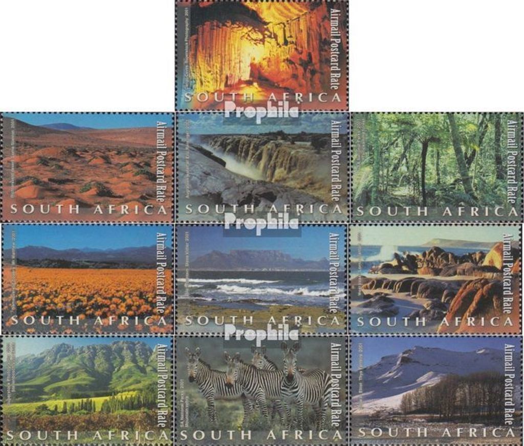 Briefmarken Südafrika 2001 Mi 1403-1412 (kompl.Ausg.) gestempelt Naturschönheiten