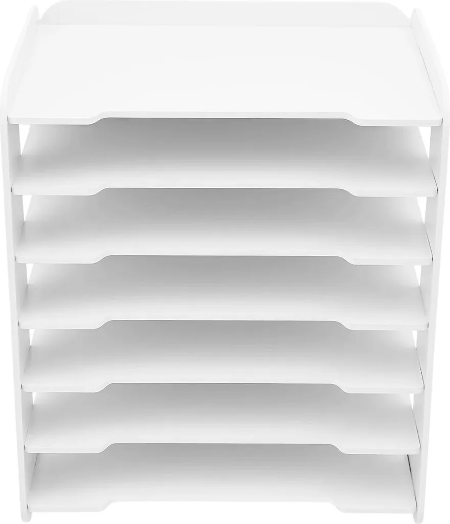 Organiseur de bureau transparent en PVC durable avec 7 étages de tri