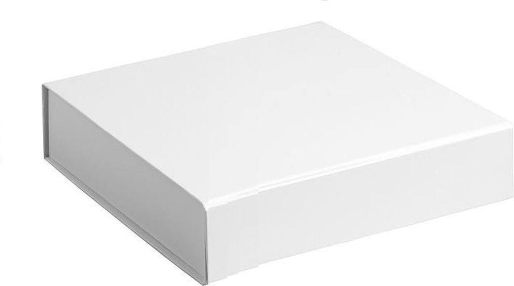 Luxus Geschenkbox, Magnetbox matt plastifiziert WEISS Format 15x15x5cm 2 St.